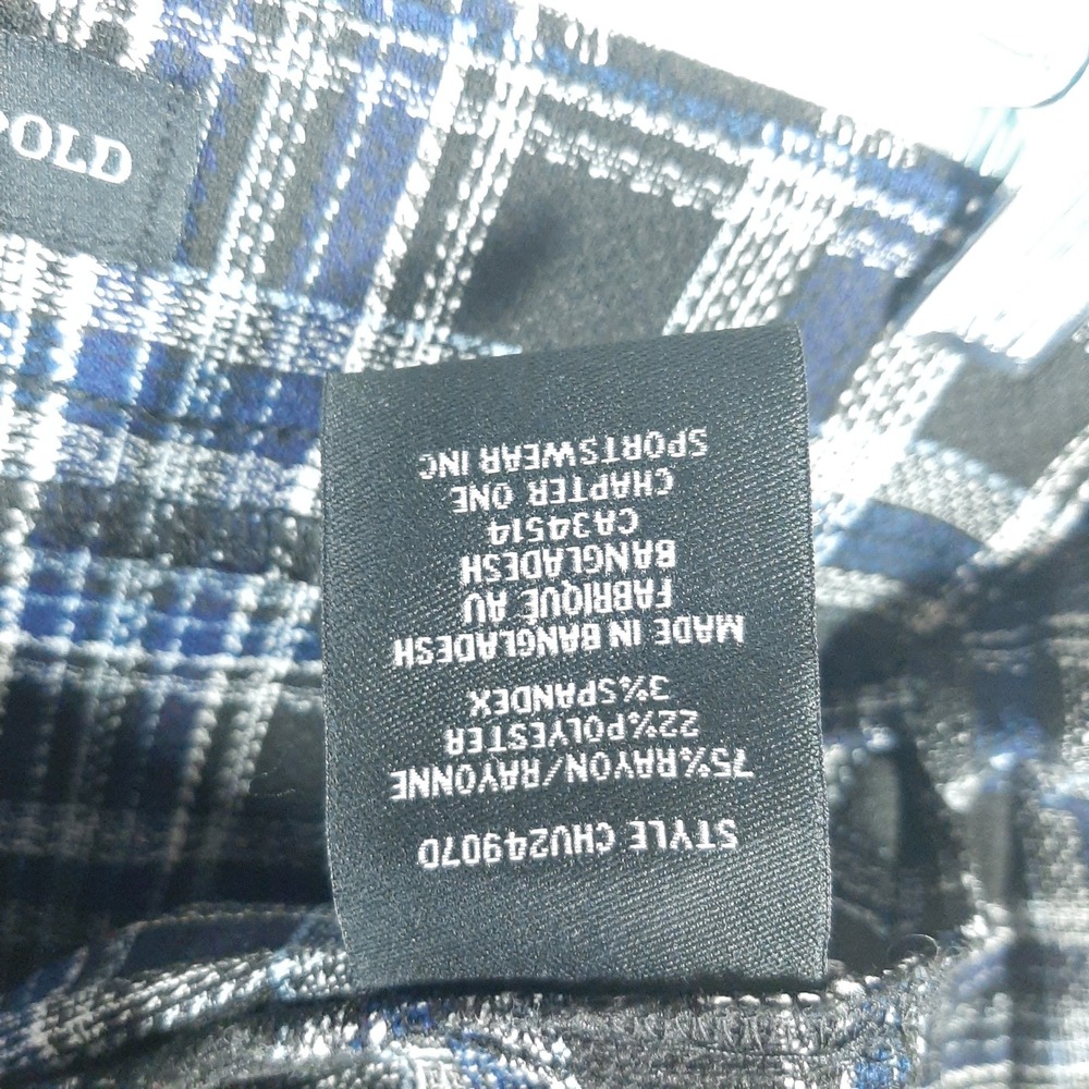 Jules & Leopold Blue Black Plaid Straight Leg Pull On Stretch Dress Pants Small - Picture 7 of 9